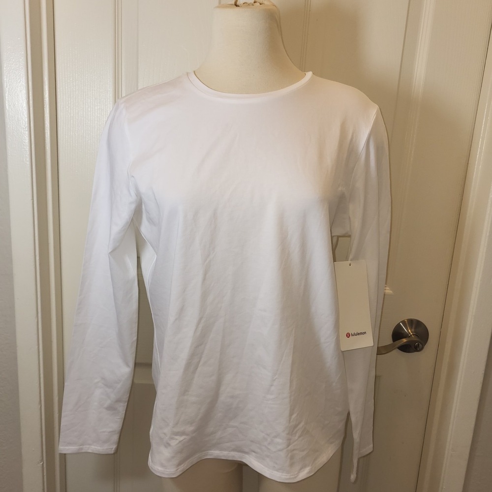 Lululemon Love Organic Cotton Crewneck Long Sleeve White MSRP $58 Size Medium